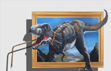 Magia 3D Painting - cazando dinosaurios 3D